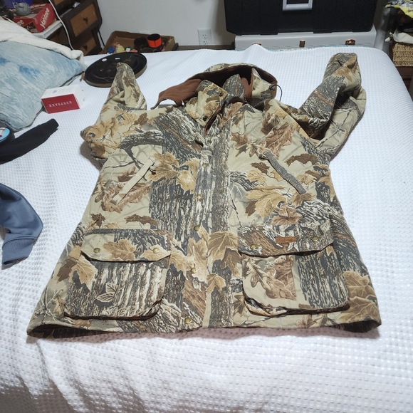 CABELAS EUC MENS SZ LARGE CAMMO HUNTING FIELDS SPORT JACKET COAT - Picture 1 of 11